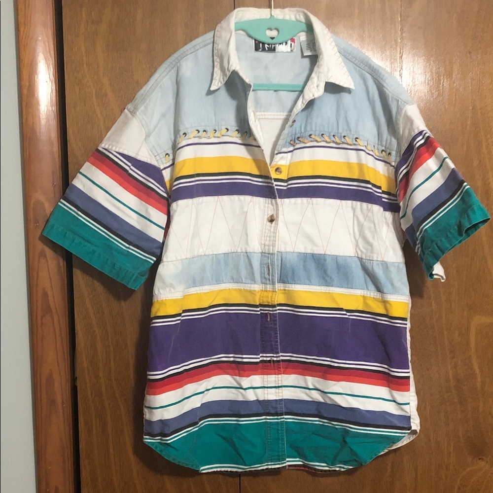 Vintage Colorful Button Down Shirt